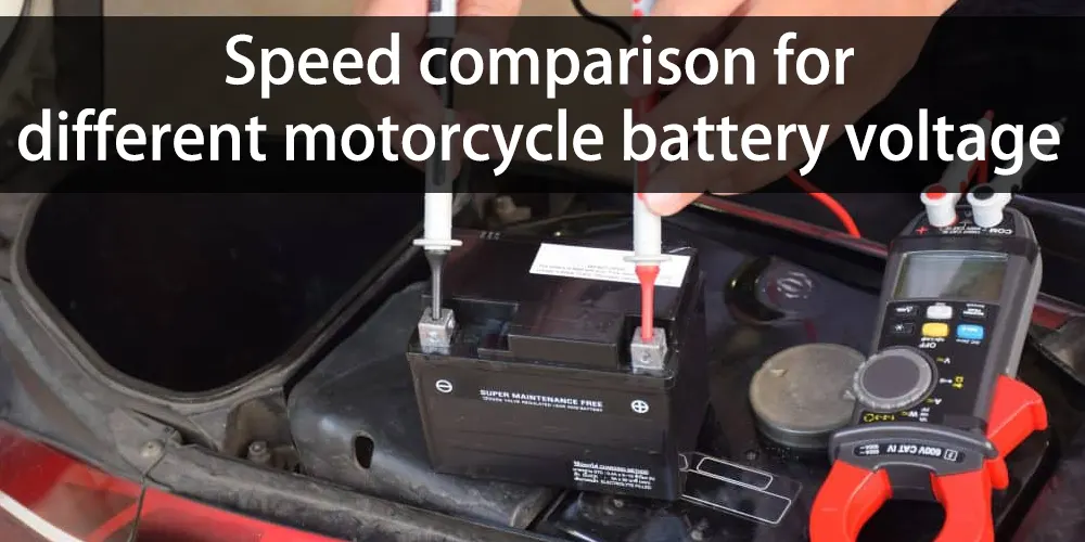 Comparación de velocidad para distintas tensiones de batería de motocicleta