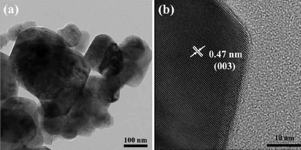 Diagramme de microscope électronique à transmission du matériau de batterie au lithium alternatif