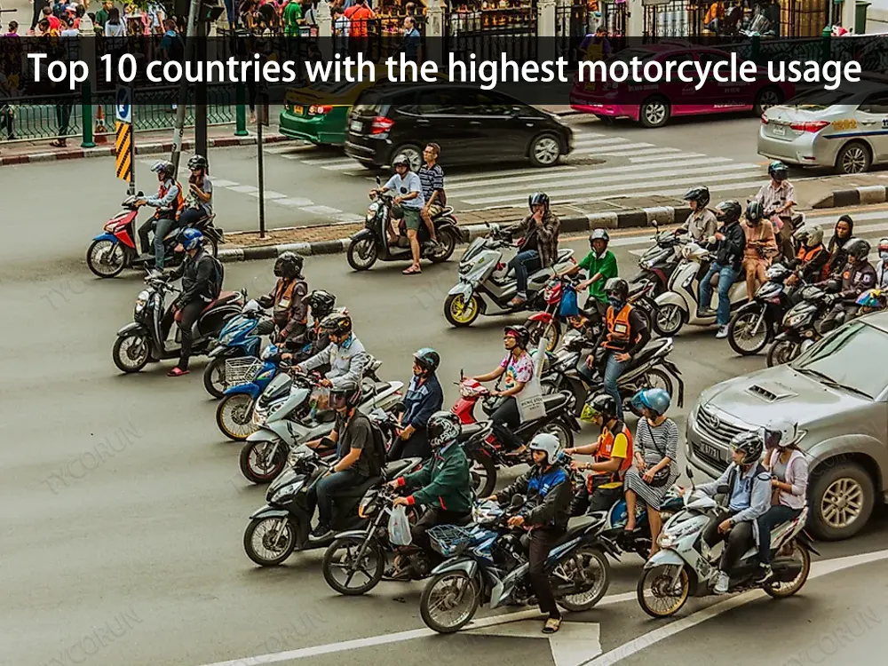 os 10 principais países com a maior utilização de motociclos em 2023