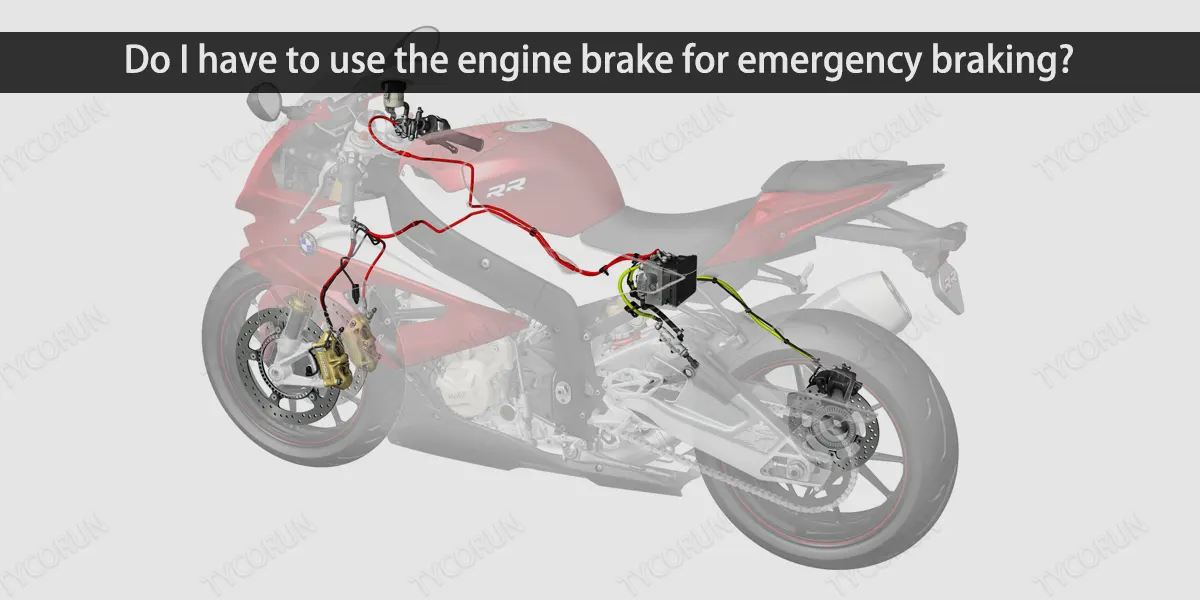 Tenho de utilizar o travão de motor para uma travagem de emergência?