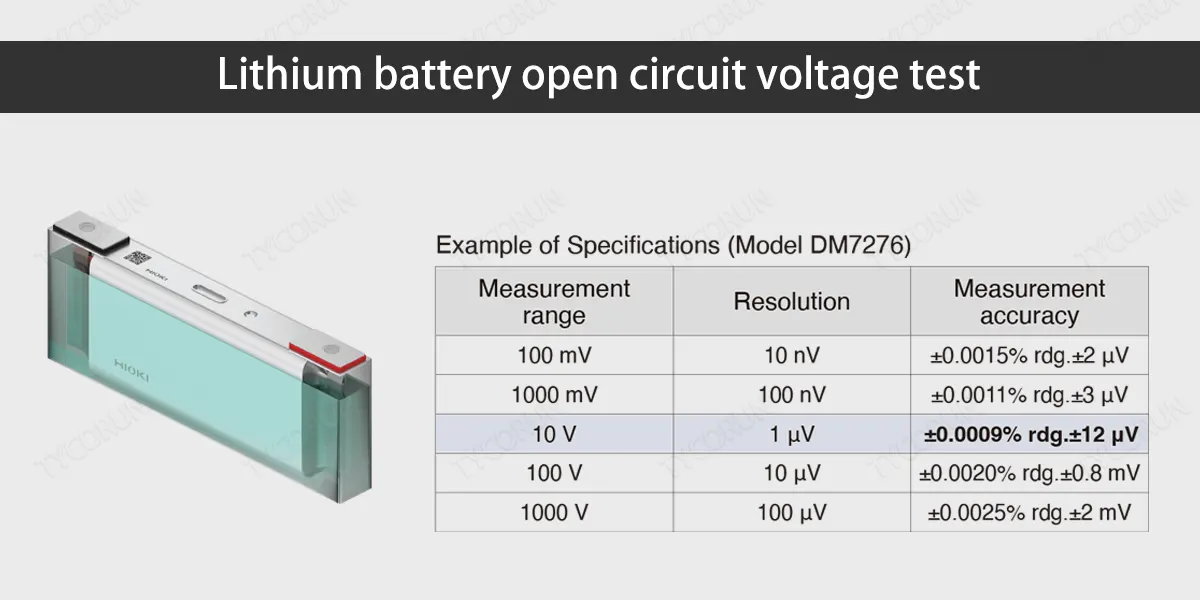 Test de tension en circuit ouvert pour les piles au lithium