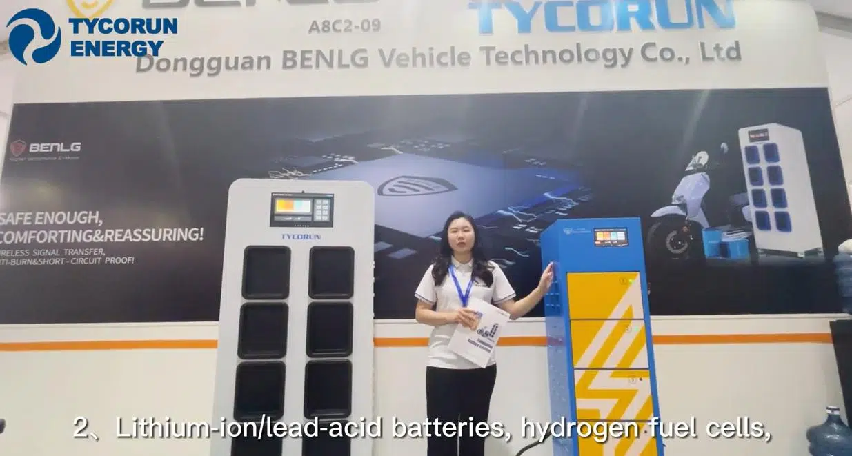 TYCORUN battery swapping cabinet in the Jakarta International Exhibition