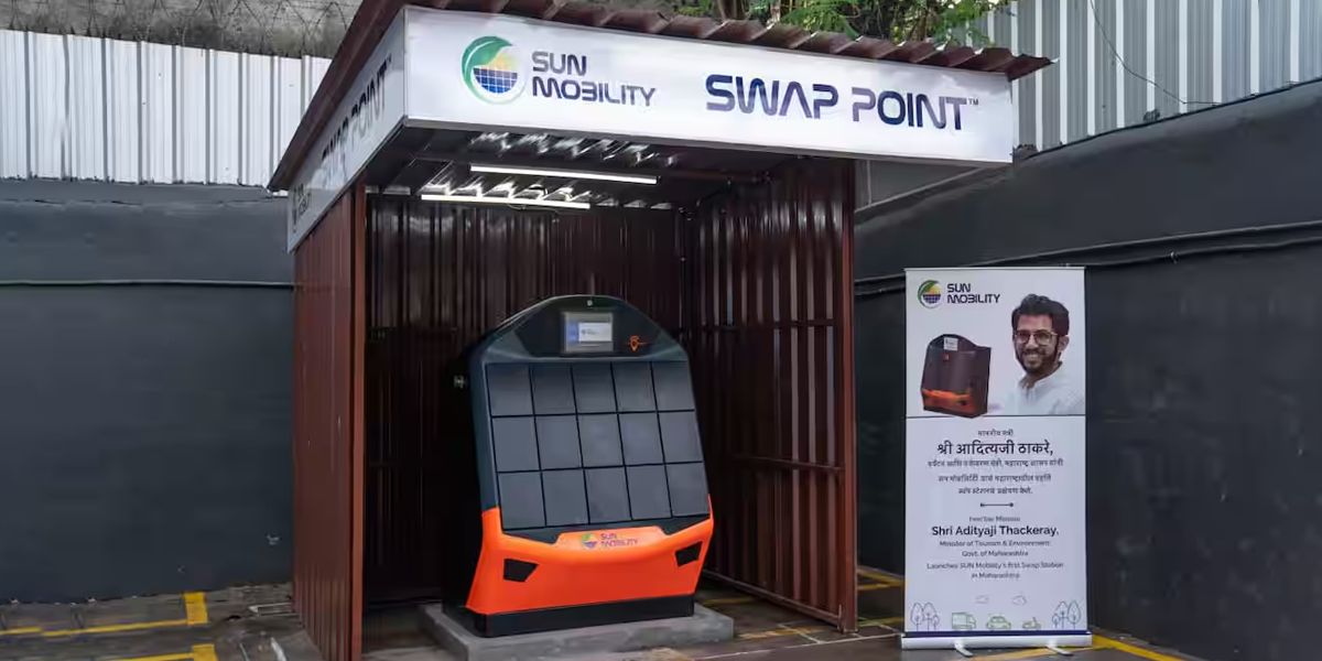 Stasiun penukaran baterai Sun Mobility