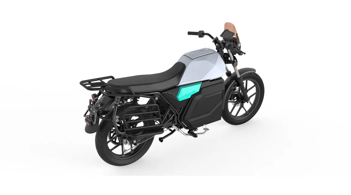 Motociclo elétrico com tração média e motor personalizado de 5000 W